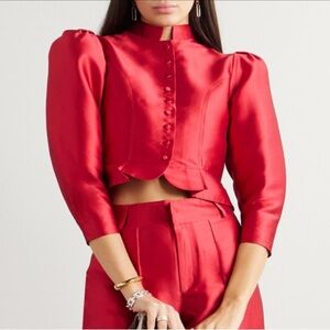 DESTREE Amoako Red Satin Jacket sz small